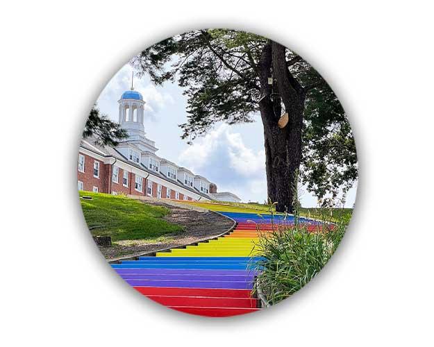Carmichael Hall near rainbow steps